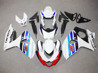 Carenados Moto Suzuki GSXR 1000 2009-2016 - Blanco Azul Rojo Negro Raya Fabricantes