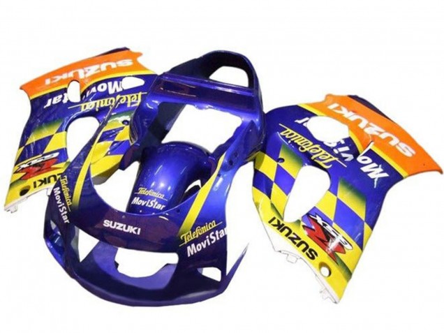 Carenados Moto Suzuki GSXR 600 / GSXR 750 1996-2000 - Azul Naranja Amarillo Telefumica MoviStar Fabricantes