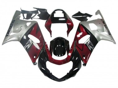 Carenado Moto Suzuki GSXR 600 / GSXR 750 2001-2003 - Plata Rojo Negro Brillante Fabricantes