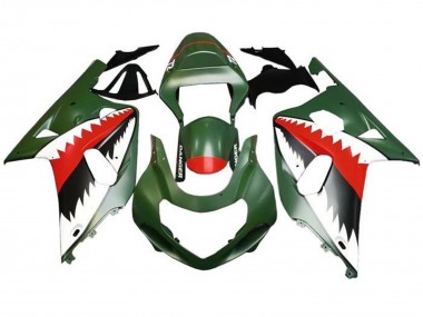 Carenados Moto Suzuki GSXR 600 / GSXR 750 2001-2003 - Verde Militar Mate Blanco Rojo Tiburón Fabricantes