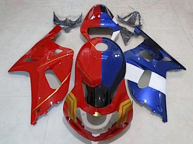 Carenados Moto Suzuki GSXR 600 / GSXR 750 2001-2003 - Rojo Azul Dividir Oro Fabricantes