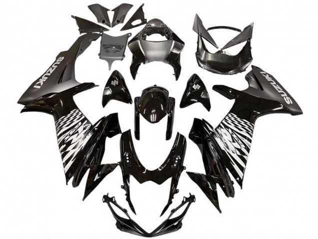 Carenados Moto Suzuki GSXR 600 / GSXR 750 2011-2024 - Negro Brillante Plata Fabricantes