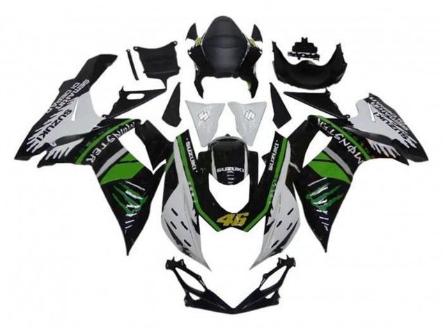 Carenados Moto Suzuki GSXR 600 / GSXR 750 2011-2024 - Blanco Verde Negro Monstruo 46 Fabricantes