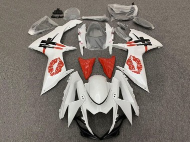 Carenados Moto Suzuki GSXR 600 / GSXR 750 2011-2024 - Blanco Rojo Lipstick Kiss Fabricantes
