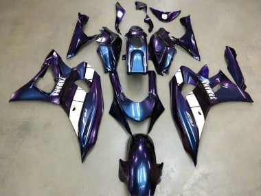 Carenados Moto Yamaha YZF R7 2021-2024 - Camaleón Azul Púrpura Blanco Fabricantes