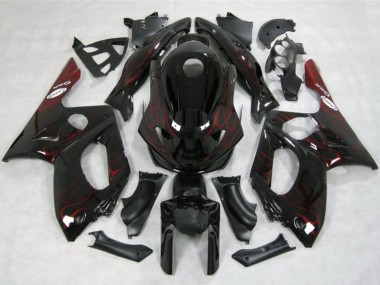 Carenados Moto Yamaha YZF600R Thundercat 1996-2007 - Negro Brillante Rojo Llama Fabricantes
