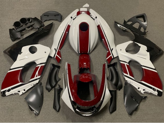 Carenados Moto Yamaha YZF600R Thundercat 1996-2007 - Blanco Rojo Oscuro Fabricantes