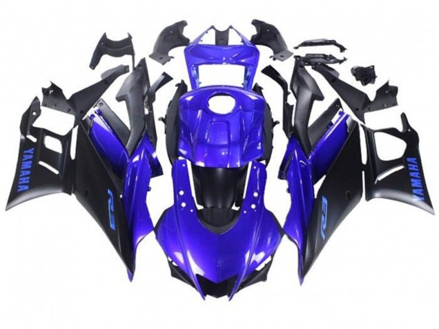 Carenados Moto Yamaha YZF R3/R25 2019-2021 - Azul Negro Mate Fabricantes