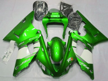 Carenados Moto Yamaha YZF 1000 R1 2000-2001 - Verde Blanco Plata Fabricantes
