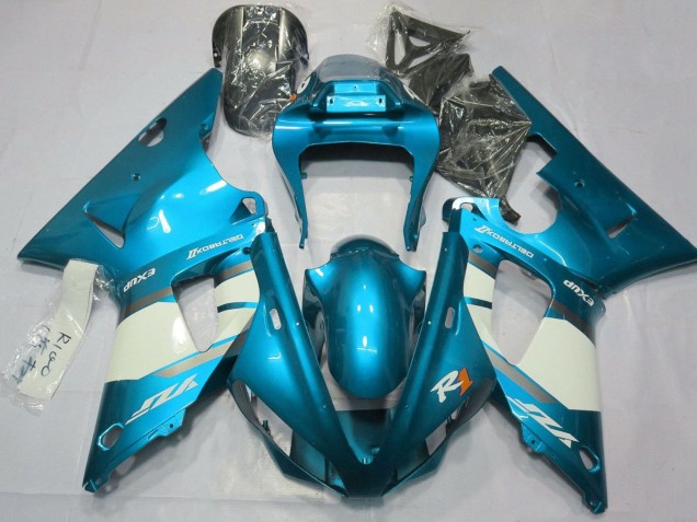 Carenados Moto Yamaha YZF 1000 R1 2000-2001 - Azul Blanco Plata Fabricantes