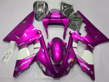 Carenados Moto Yamaha YZF 1000 R1 2000-2001 - Raspberry Blanco Plata Fabricantes