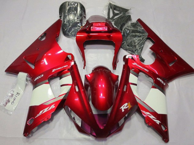 Carenados Moto Yamaha YZF 1000 R1 2000-2001 - Rojo Blanco Plata Fabricantes