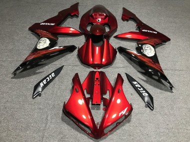 Carenado Moto Yamaha YZF 1000 R1 2004-2006 - Rojo Negro Mate Fabricantes