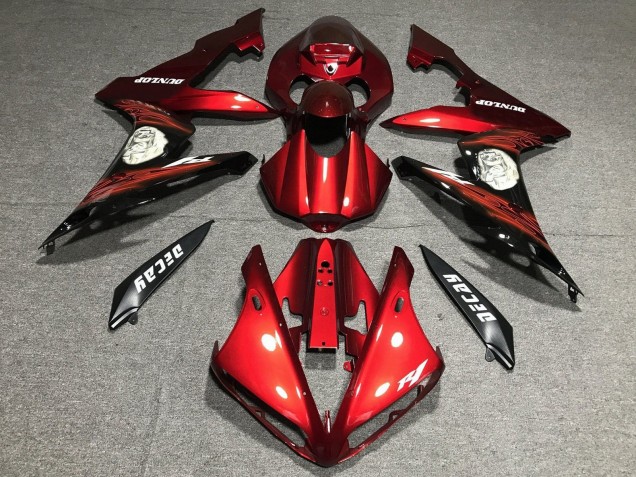 Carenado Moto Yamaha YZF 1000 R1 2004-2006 - Rojo Negro Mate Fabricantes