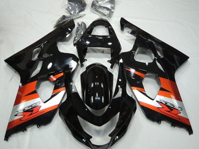 Carenados Moto Suzuki GSXR 600 / GSXR 750 2004-2005 - Negro Brillante Naranja Blanco Calcomanía Fabricantes