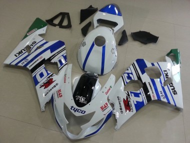 Carenados Moto Suzuki GSXR 600 / GSXR 750 2004-2005 - Blanco Azul Negro Verde Tyco Fabricantes