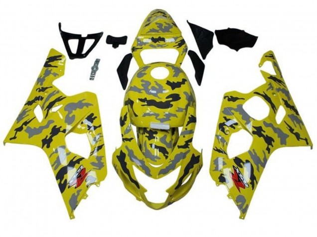 Carenados Moto Suzuki GSXR 600 / GSXR 750 2004-2005 - Amarillo Negro Gris Camouflage Fabricantes