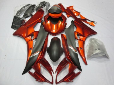 Carenados Moto Yamaha YZF R6 2006-2007 - Naranja Negro Mate Fabricantes