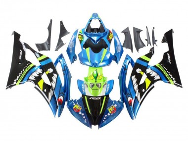 Carenados Moto Yamaha YZF R6 2008-2016 - Azul Verde Negro Brillante Tiburón Fabricantes