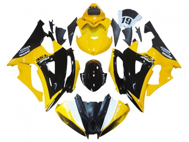 Carenado Moto Yamaha YZF R6 2008-2016 - Amarillo Negro Brillante Fabricantes