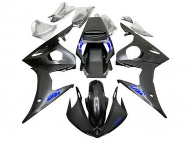 Carenados Moto Yamaha YZF R6 2005 - Negro Mate Azul Fabricantes