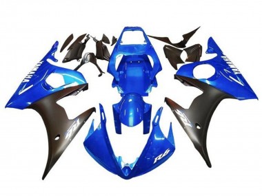 Carenados Moto Yamaha YZF R6 2003-2004 - Azul Negro Mate Blanco Calcomanías Fabricantes