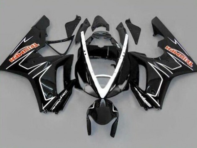 Carenados Moto Triumph Daytona 675 Triple 2006-2008 - Negro Brillante Blanco Raya Fabricantes