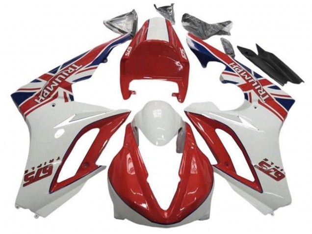 Carenados Moto Triumph Daytona 675 Triple 2009-2012 - Blanco Rojo Fabricantes