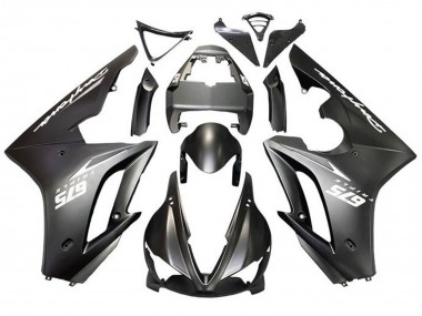 Carenados Moto Triumph Daytona 675 Triple 2009-2012 - Negro Mate Blanco Calcomanías Fabricantes