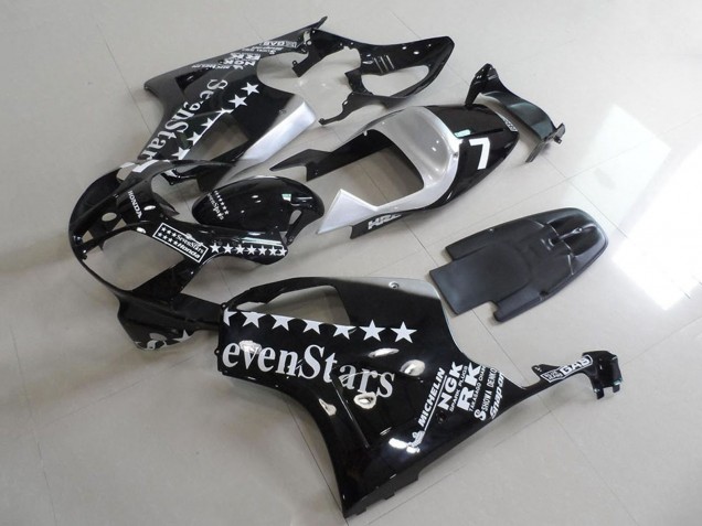 Carenados Moto Honda VTR1000 2000-2006 - Negro Brillante Blanco SevenStars Fabricantes