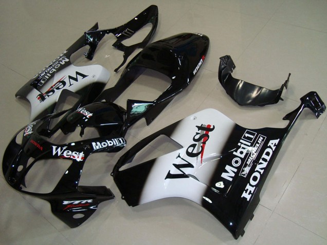 Carenados Moto Honda VTR1000 2000-2006 - Negro Brillante Blanco West Fabricantes