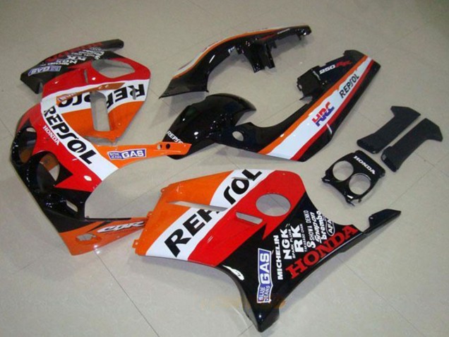 Carenados Moto Honda CBR250RR MC19 1988-1989 - Naranja Blanco Rojo Negro Brillante Repsol Fabricantes