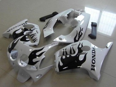 Carenados Moto Honda CBR250RR MC19 1988-1989 - Blanco Negro Brillante Llama Fabricantes
