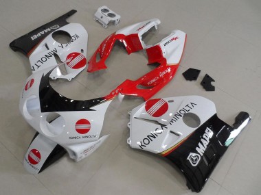 Carenados Moto Honda CBR250RR MC22 1990-1998 - Blanco Rojo Negro Brillante Konica Minolta Fabricantes