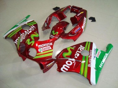 Carenados Moto Honda CBR250RR MC22 1990-1998 - Rojo Blanco Verde MoviStar Fabricantes