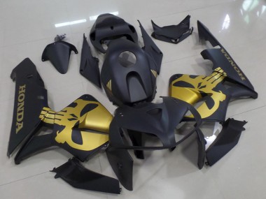 Carenados Moto Honda CBR600RR 2005-2006 - Negro Mate Oro Cráneo Fabricantes