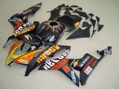 Carenados Moto Honda CBR600RR 2007-2008 - Negro Mate Naranja Amarillo Rossi 46 Fabricantes