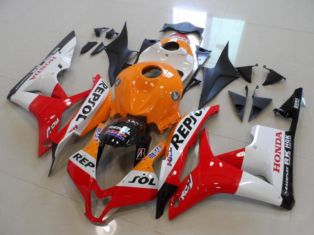 Kits Carenado Moto Honda CBR600RR 2007-2008 - Naranja Blanco Rojo Negro Brillante Repsol Fabricantes