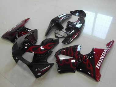 Carenados Moto Honda CBR900RR 919 1998-1999 - Negro Brillante Rojo Llama Fabricantes