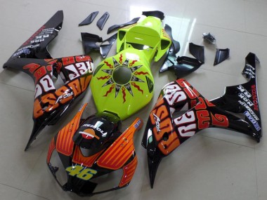 Carenado Moto Honda CBR1000RR 2006-2007 - Verde Naranja Negro Brillante Rossi 46 Fabricantes