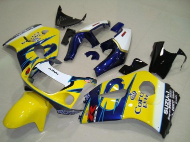Carenados Moto Suzuki GSXR 600 1996-2000 - Blanco Amarillo Azul Corona Fabricantes