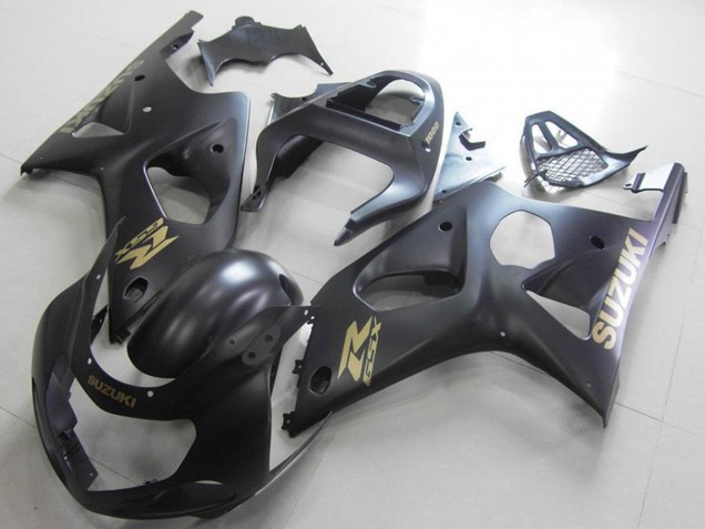 Carenados Moto Suzuki GSXR 1000 2000-2002 - Negro Mate Oro Calcomanía Fabricantes