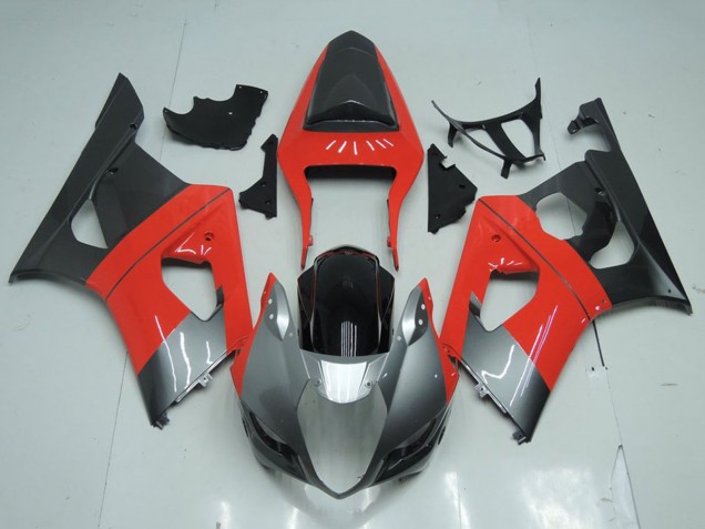 Carenado Moto Suzuki GSXR 1000 2003-2004 - Rojo Plata Negro Fabricantes