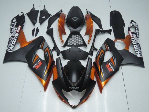 Carenado Moto Suzuki GSXR 1000 2005-2006 - Negro Mate Naranja Fabricantes