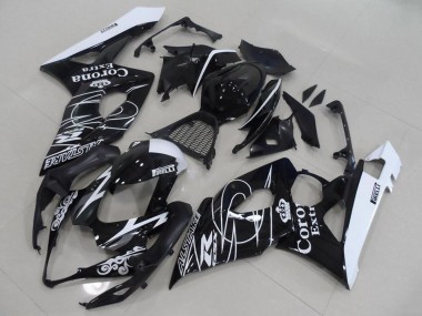 Carenados Moto Suzuki GSXR 1000 2005-2006 - Negro Brillante Blanco Corona Fabricantes