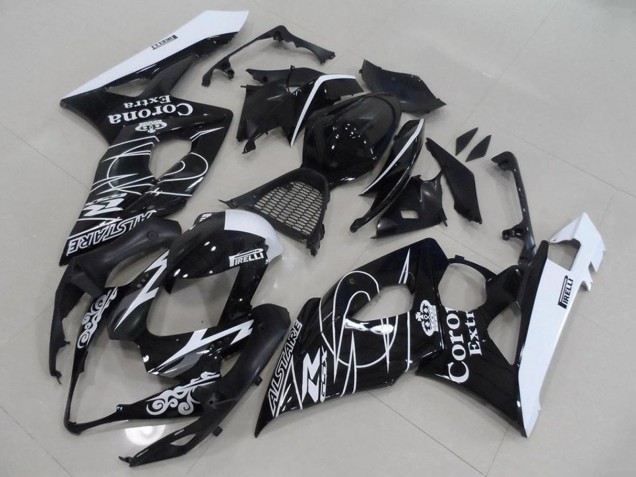 Carenados Moto Suzuki GSXR 1000 2005-2006 - Negro Brillante Blanco Corona Fabricantes