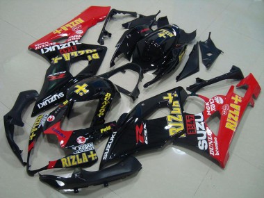 Carenados Moto Suzuki GSXR 1000 2005-2006 - Negro Brillante Rojo Oro Rizla Fabricantes