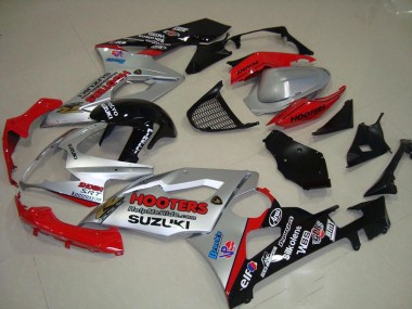 Carenados Moto Suzuki GSXR 1000 2005-2006 - Plata Rojo Negro Hooters Fabricantes