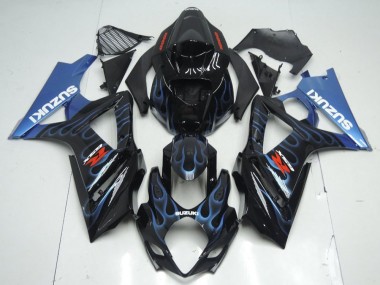 Kits Carenado Moto Suzuki GSXR 1000 2007-2008 - Negro Brillante Azul Llama Fabricantes