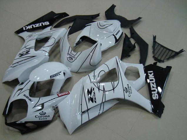 Carenados Moto Suzuki GSXR 1000 2007-2008 - Blanco Negro Corona Fabricantes